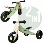 Bicicleta/tricicleta fara pedale din lemn, 2 in 1, Functie de bicicleta echilibru, Scaun reglabil, Roti ajustabile, Manere antiderapante, Varsta 1-3 ani, Free2Move, Mint BYN39623