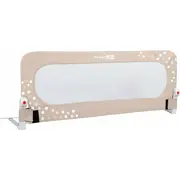 Bariera de protectie pentru pat bebe, Rabatabila, Instalare usoara, Dimensiune 135 x 57 cm, FreeON, Little Dots, Beige BYN48464