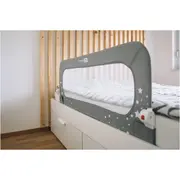 Bariera de protectie pentru pat bebe, Rabatabila, Instalare usoara, Dimensiune 135 x 57 cm, FreeON, Little Stars, Grey BYN48457