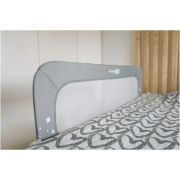 Bariera de protectie pentru pat bebe, Rabatabila, Instalare usoara, Dimensiune 135 x 57 cm, FreeON, Little Stars, Grey BYN48457
