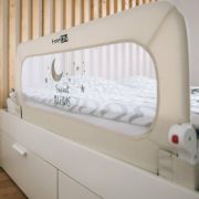 Bariera de protectie pentru pat bebe, Rabatabila, Instalare usoara, Dimensiune 135 x 57 cm, FreeON, Sweet Dreams, Light Beige BYN48471