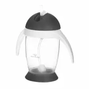 Bocioland - Cana de apa cu pai si manere, 300 ml, 6 luni+, Black BYNBOC0542