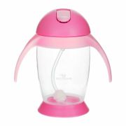 Bocioland - Cana de apa cu pai si manere, 300 ml, 6 luni+, Pink BYNBOC0544