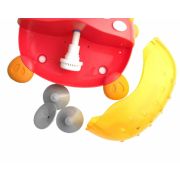 Bocioland - Jucarie Interactiva de baie, Peste cu difuzor pentru baloane de spuma si muzica, Fixare cu Ventuze, Rosu, 20x20 cm BYNBL038