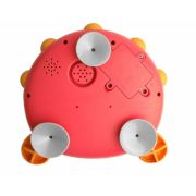 Bocioland - Jucarie Interactiva de baie, Peste cu difuzor pentru baloane de spuma si muzica, Fixare cu Ventuze, Rosu, 20x20 cm BYNBL038