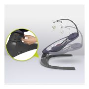 Lionelo - Balansoar si sezlong copii, Ralf, 2 in 1, Electric, Cu telecomanda si cablu USB, Cu miscare laterala de balansare si 5 niveluri diferite de viteza, Cu 12 melodii, Gri Grafit BYNLO-RALF_GREY_GRAPHITE