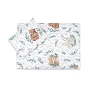 MimiNU - Set pentru carucior cu pernuta si paturica, Cu huse detasabile si lavabile, Din bumbac certificat Oeko Tex Standard 100, Lulu Natural BYN6426972022965