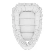 MimiNu - Cosulet bebelus pentru dormit, Baby Nest 55 x 75 cm, Cu Volanase, Husa 100% bumbac, Din bumbac certificat Oeko Tex Standard 100, Colectia Royal, Grey BYN6426972022811