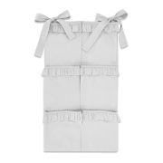 MimiNu - Organizator pentru patut, Din bumbac certificat Oeko Tex Standard 100, Cu 6 compartimente, Cu doua panglici, 70x40 cm, Cu volanase, Colectia Royal, Grey BYN6426972022859