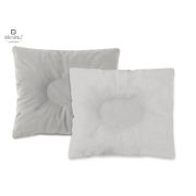 MimiNu - Perna bebelusi profilata, Cu doua fete, Cu functie anti-soc, Pufoasa, Din catifea si bumbac, Materiale certificate Oeko Tex Standard 100, 23x26 cm, Velvet Royal Grey BYN6426972023153