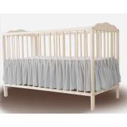 MimiNu - Volanas pentru saltea de patut 120x60 cm, Din bumbac certificat Oeko Tex Standard 100, Colectia Royal, Grey BYN6426972022941
