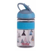 Nuby - Cana 2 in 1, Cu pai incorporat, Din materialul ecologic tritan, Rezistenta, 360 ml, 3+ ani, Albastru BYNNV0414024BLUE