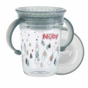 Nuby - Cana cu manere, 360°, Din materialul ecologic tritan, Rezistenta, 240 ml, 6 luni+, Gri BYNNV0414019GREY