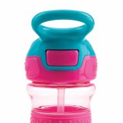 Nuby - Cana sport cu pai moale si pliabil, Din materialul ecologic tritan, Rezistenta, 360 ml, 3+ ani, Roz BYNNV0414021PINK