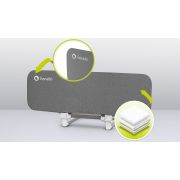 Lionelo - Bariera de protectie pentru pat Lora, Pliabila, Sistem de blocare StandSafe, Geanta de transport inclusa, 105 x 45 cm, Gri BYNLO-LORA_GREY_STONE