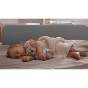 Lionelo - Bariera de protectie pentru pat Lora, Pliabila, Sistem de blocare StandSafe, Geanta de transport inclusa, 105 x 45 cm, Gri BYNLO-LORA_GREY_STONE