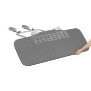 Lionelo - Bariera de protectie pentru pat Lora, Pliabila, Sistem de blocare StandSafe, Geanta de transport inclusa, 105 x 45 cm, Gri BYNLO-LORA_GREY_STONE