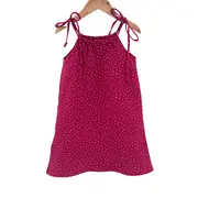 Rochie de vara cu snur pentru fetite, din muselina, Dots, 5-6 ani KDERM56DOTS