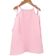 Rochie de vara cu snur pentru fetite, din muselina, Magic Pink, 12-18 luni KDERM1218MPINK