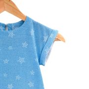 Rochita de vara din jersey cu fustita muselina, Deep Blue, 2-3 ani KDERVJM23DBLUE