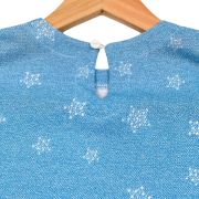 Rochita de vara din jersey cu fustita muselina, Deep Blue, 4-5 ani KDERVJM45DBLUE