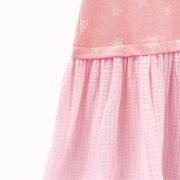 Rochita de vara din jersey cu fustita muselina, Magic Pink, 5-6 ani KDERVJM56MPINK