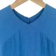 Rochita dreapta cu maneca dublata, din muselina, Deep Blue, 2-3 ani KDERDMDM23DBLUE