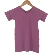 Rochita dreapta cu maneca dublata, din muselina, Lavender, 6-7 ani KDERDMDM67LAVENDER