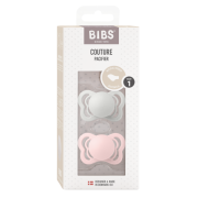 Bibs - set 2 suzete couture latex, tetina anatomica, 0 luni +-haze/blossom bbb1800310