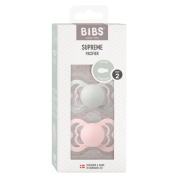Bibs - set 2 suzete supreme silicon, tetina simetrica, 6 luni +-haze/blossom bbb260352