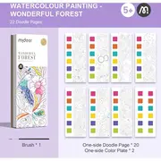 Carte de colorat cu apa,  pensula de pictat si culori incluse, 19 x 8 x 1.3 cm,  Wonderful Forest Mideer MD4194 BBJMD4194_Initiala