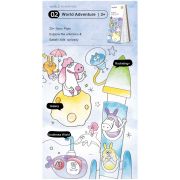 Carte de colorat cu apa,  pensula de pictat si culori incluse, 19 x 8 x 1.3 cm, World Adventure Mideer MD4225 BBJMD4225_Initiala