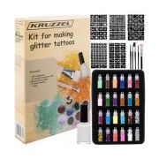 Set tatuaje cu sclipici 24 culori, 186 sabloane Kruzzel MY18119 BBJMY18119_Initiala