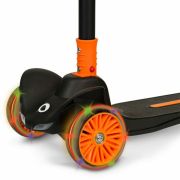 Lionelo - Trotineta Timy, Copii, Pliabila, Pana la 50 Kg, Cu design ergonomic, Cu lumini LED, 26,5 x 60 x 64-76 cm, 3 ani+, Portocaliu/Negru BYNLOE-TIMMY_ORANGE_BLACK