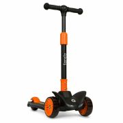 Lionelo - Trotineta Timy, Copii, Pliabila, Pana la 50 Kg, Cu design ergonomic, Cu lumini LED, 26,5 x 60 x 64-76 cm, 3 ani+, Portocaliu/Negru BYNLOE-TIMMY_ORANGE_BLACK