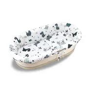 MimiNu - Set pentru landou/cosulet, Cu protectie, saltea si pernuta, Din bumbac certificat Oeko Tex Standard 100, Dino Granat BYN6426972023184