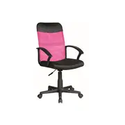 Scaun birou sl q702, mesh, inaltime reglabila, mecanism de balans, roti pivontante, ergonomic, suport lombar, roz/negru drm8820