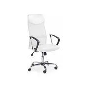 Scaun birou hm vire, mesh, ergonomic, tetiera cu piele ecologica, inaltime ajustabila, mecanism balansare, rotire 360 ˚, 100 kg, alb drm2805