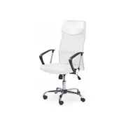 Scaun birou hm vire, mesh, ergonomic, tetiera cu piele ecologica, inaltime ajustabila, mecanism balansare, rotire 360 ˚, 100 kg, alb drm2805