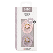 Bibs - set 2 suzete boheme latex, tetina rotunda, 0 luni +-blossom/dusky lilac bbb230104