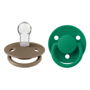Bibs - set 2 suzete de lux silicon, tetina rotunda, marime universala-dark oak/evergreen bbb150291