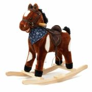 Calut balansoar din plus, Arthur, Cu efecte de miscare a gurii, Cu melodie de cowboy si efect de galop , Baby Mix, Maro Deschis BYN46440