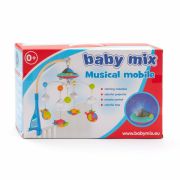 Carusel muzical pentru patut bebelusi, Cu proiectii, Cu 107 melodii si sunete ale naturii, Cu 4 jucarii, Baby Mix, Blue BYN38648