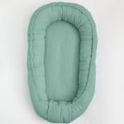 Cosulet bebelus pentru dormit, Baby Nest 80 x 50 cm, Din muselina, Din materiale certificate Oeko Tex Standard 100, New Baby, Green BYN52098