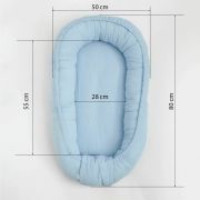 Cosulet bebelus pentru dormit, Baby Nest 80 x 50 cm, Din muselina, Din materiale certificate Oeko Tex Standard 100, New Baby, Green BYN52098