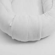 Cosulet bebelus pentru dormit, Baby Nest 80 x 50 cm, Din muselina, Din materiale certificate Oeko Tex Standard 100, New Baby, White BYN52099