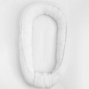Cosulet bebelus pentru dormit, Baby Nest 80 x 50 cm, Din muselina, Din materiale certificate Oeko Tex Standard 100, New Baby, White BYN52099