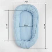 Cosulet bebelus pentru dormit, Baby Nest 80 x 50 cm, Din muselina, Din materiale certificate Oeko Tex Standard 100, New Baby, White BYN52099