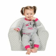 Fotoliu din burete pentru copii, Din tesatura minky, Fox, New Baby, 9 luni - 5 ani, Cu Husa detasabila, Gray BYN37888