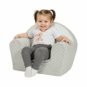 Fotoliu din burete pentru copii, Din tesatura minky, Fox, New Baby, 9 luni - 5 ani, Cu Husa detasabila, Gray BYN37888